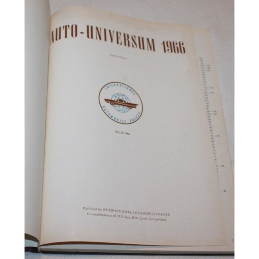 1966 Auto-Universum Vol. 9 International Automobile Parade HB w/ DJ West Germany